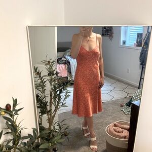 Coral slip dress